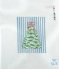 Pastel Christmas, Tree w/ Blue Stripes