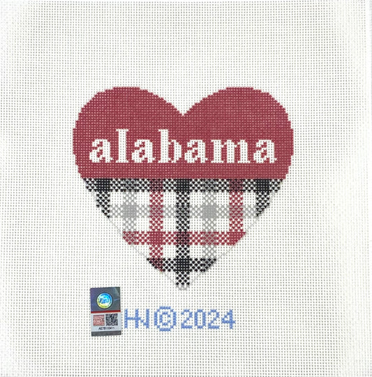 Alabama Small Heart Canvas