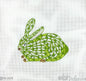 Mini Herend inspired crouching bunny - lime & gold