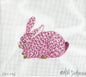 Mini Herend inspired crouching bunny - pink & gold
