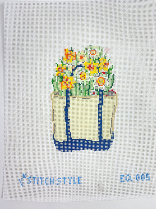 Daffodil Boat Tote Needlepoint Canvas