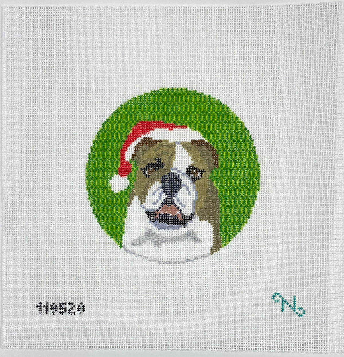 Santa Bulldog Round-Green