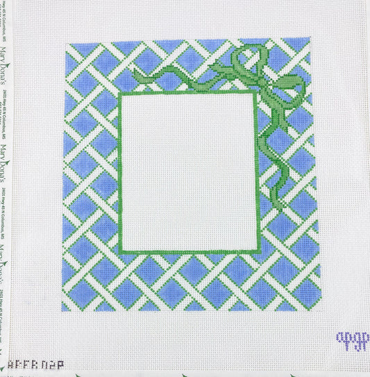Blue Lattice Frame with bow