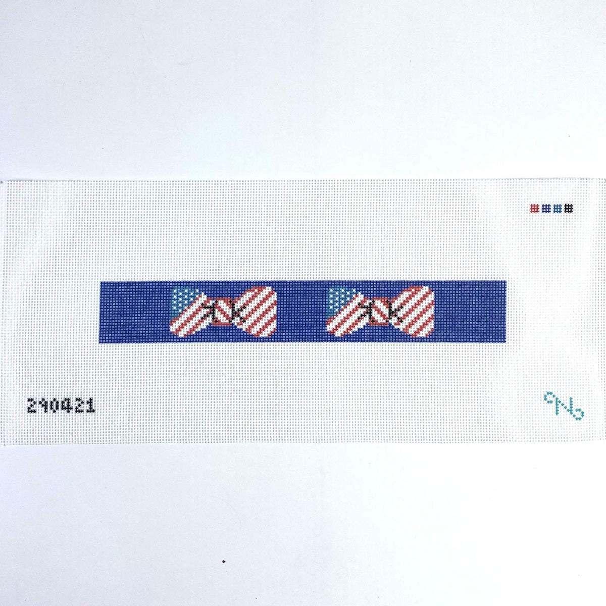 American Bow Tie Needlepoint Key Fob