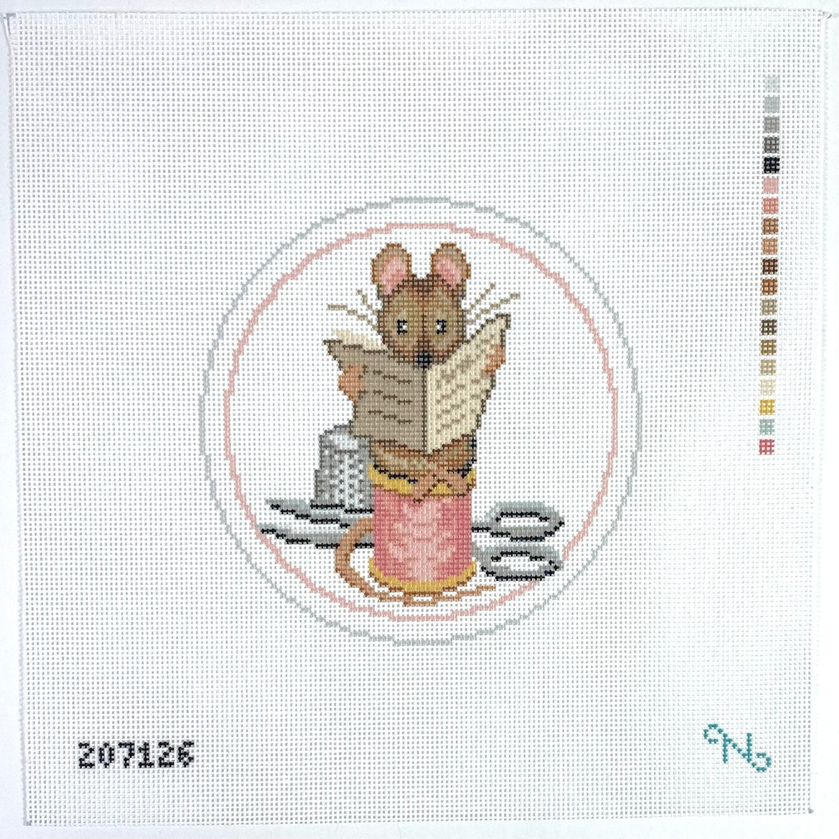 Little Brown Mouse Needlepoint Ornament