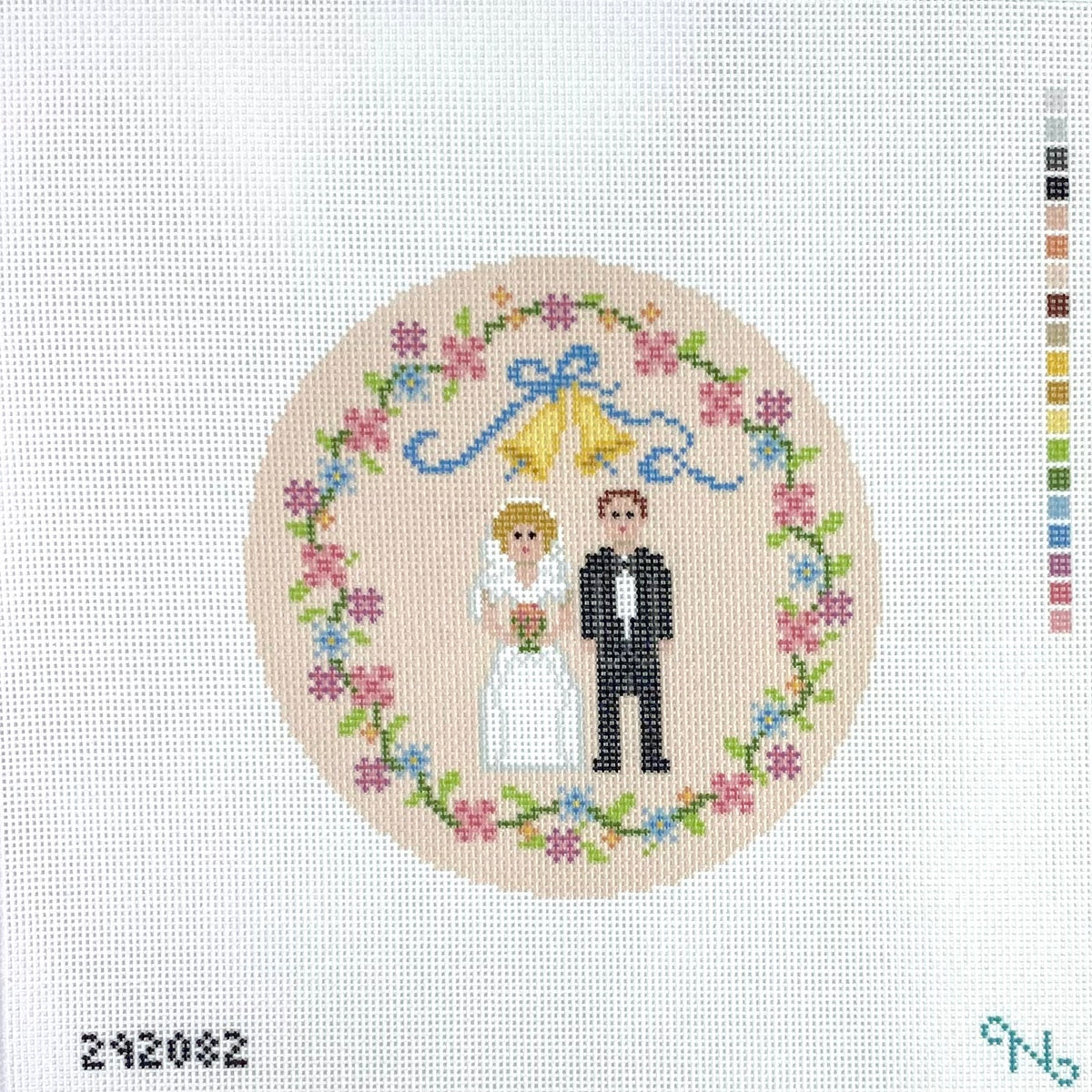 Wedding Sampler Needlepoint Ornament
