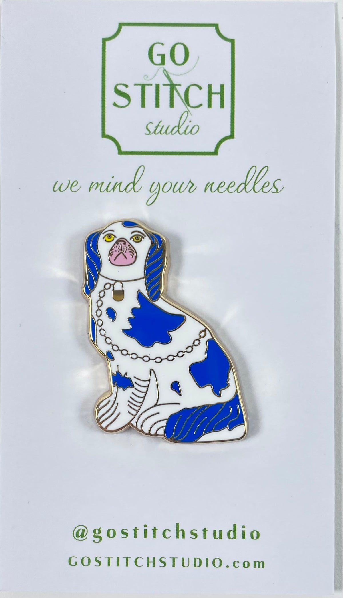 Staffordshire Needle Minder Blue