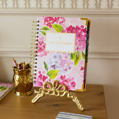 2026-2027 Spiral Daily Simplified Planner - Blush Hydrangea