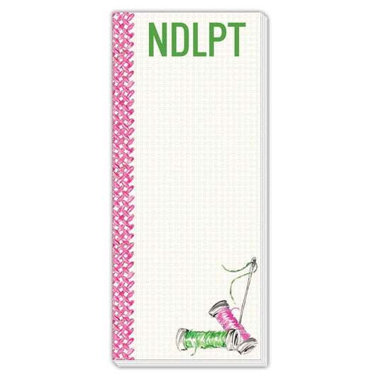 NDLPT Pink and Green Needlepoint  Notepad