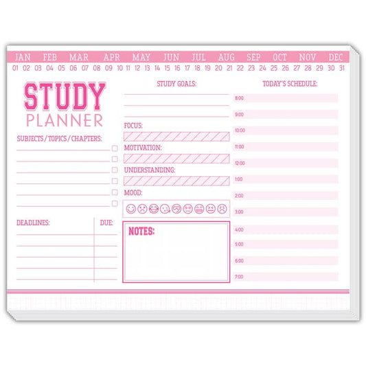 Study Planner Pink Desk Planner