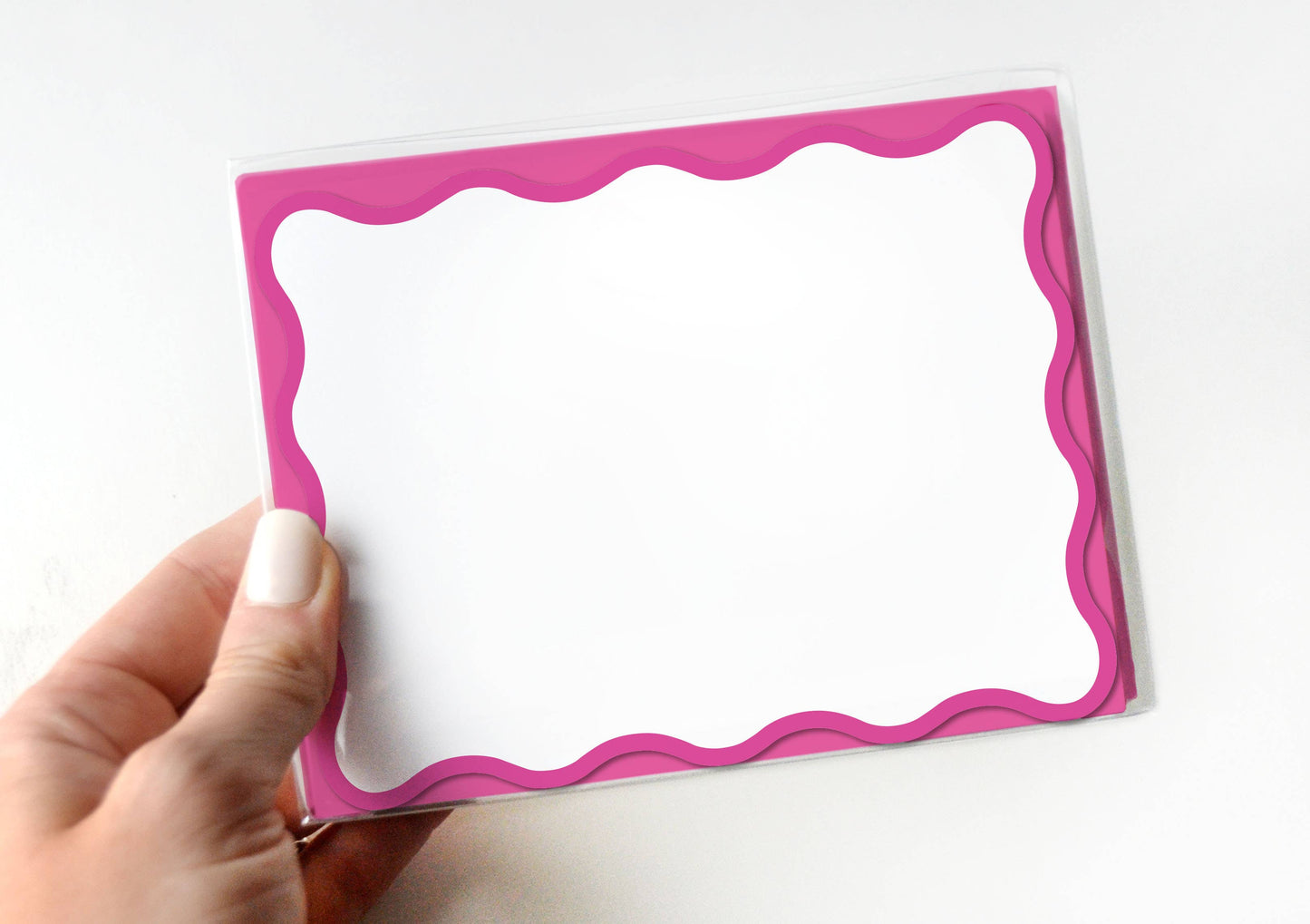 Wavy Pink Notecards | Set of 8