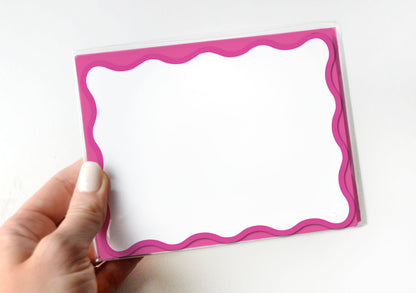 Wavy Pink Notecards | Set of 8