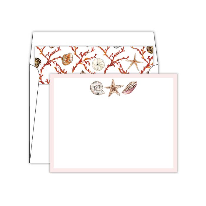 Handpainted Coastal Seashell Trio Social Set