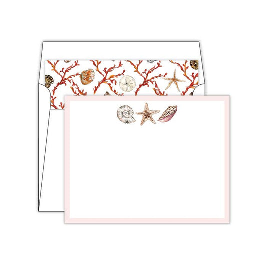 Handpainted Coastal Seashell Trio Social Set