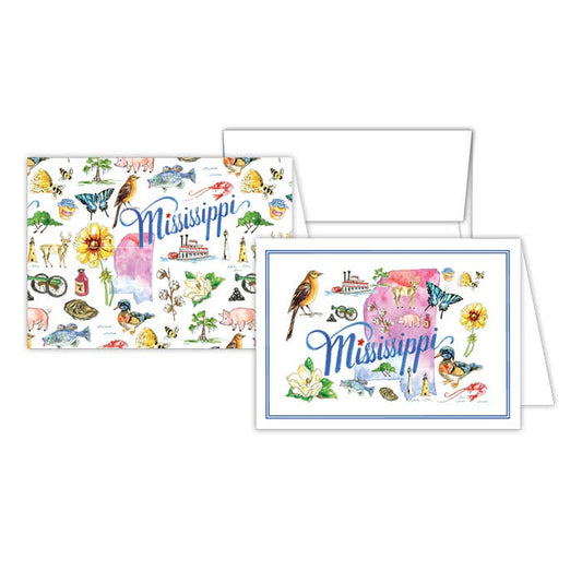 Mississippi Handpainted Icons Stationery Notes