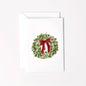 Red bow wreath mini enclosure notecard
