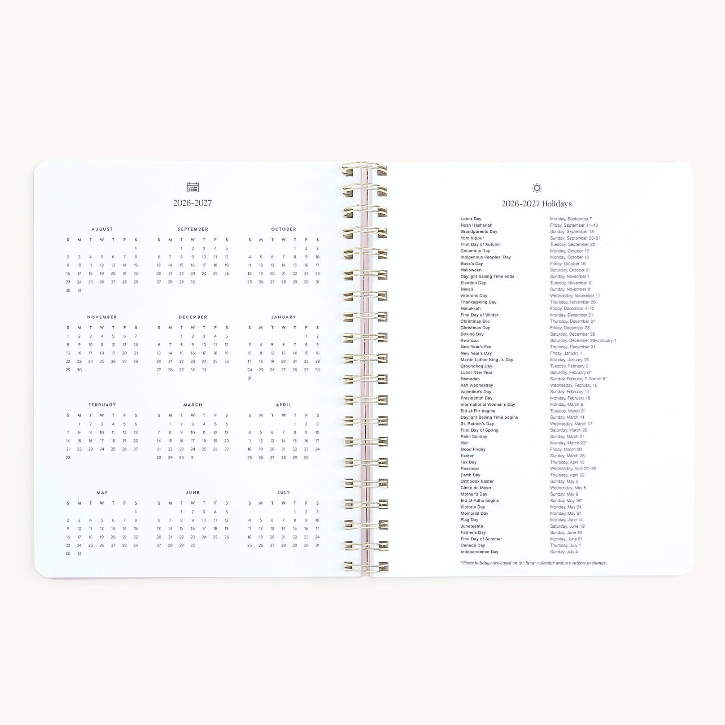 2026-2027 Large Softcover Weekly Simplified Planner - Misty Meadow