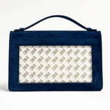 The Everyday Clutch Navy Suede