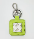 Lime Square Leather Key Fob
