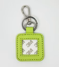 Lime Square Leather Key Fob