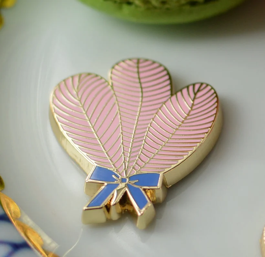 Pink Ostrich Feather Fan Needle Minder
