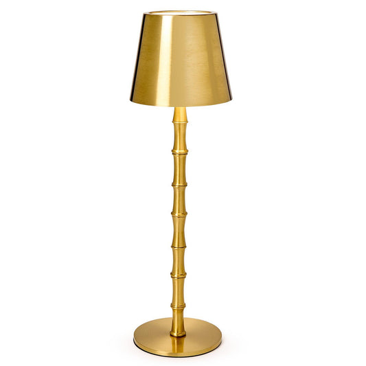 LED Portable Cordless Gold Bamboo Table Lamp in GB