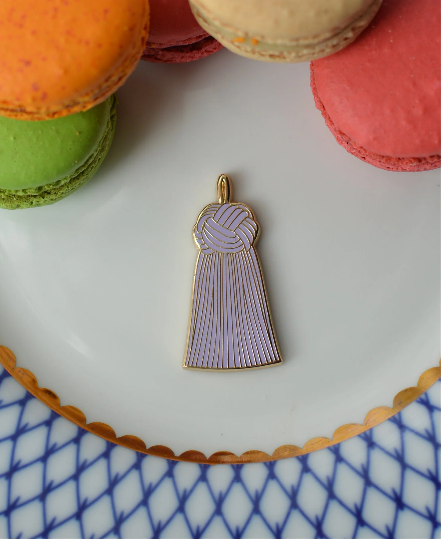 Purple French Knot Tassel Needle Minder