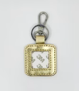 gold Square Leather Key Fob