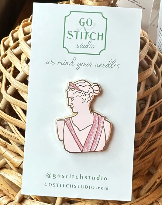 Pink Greek Goddess Statue w/glitter accents