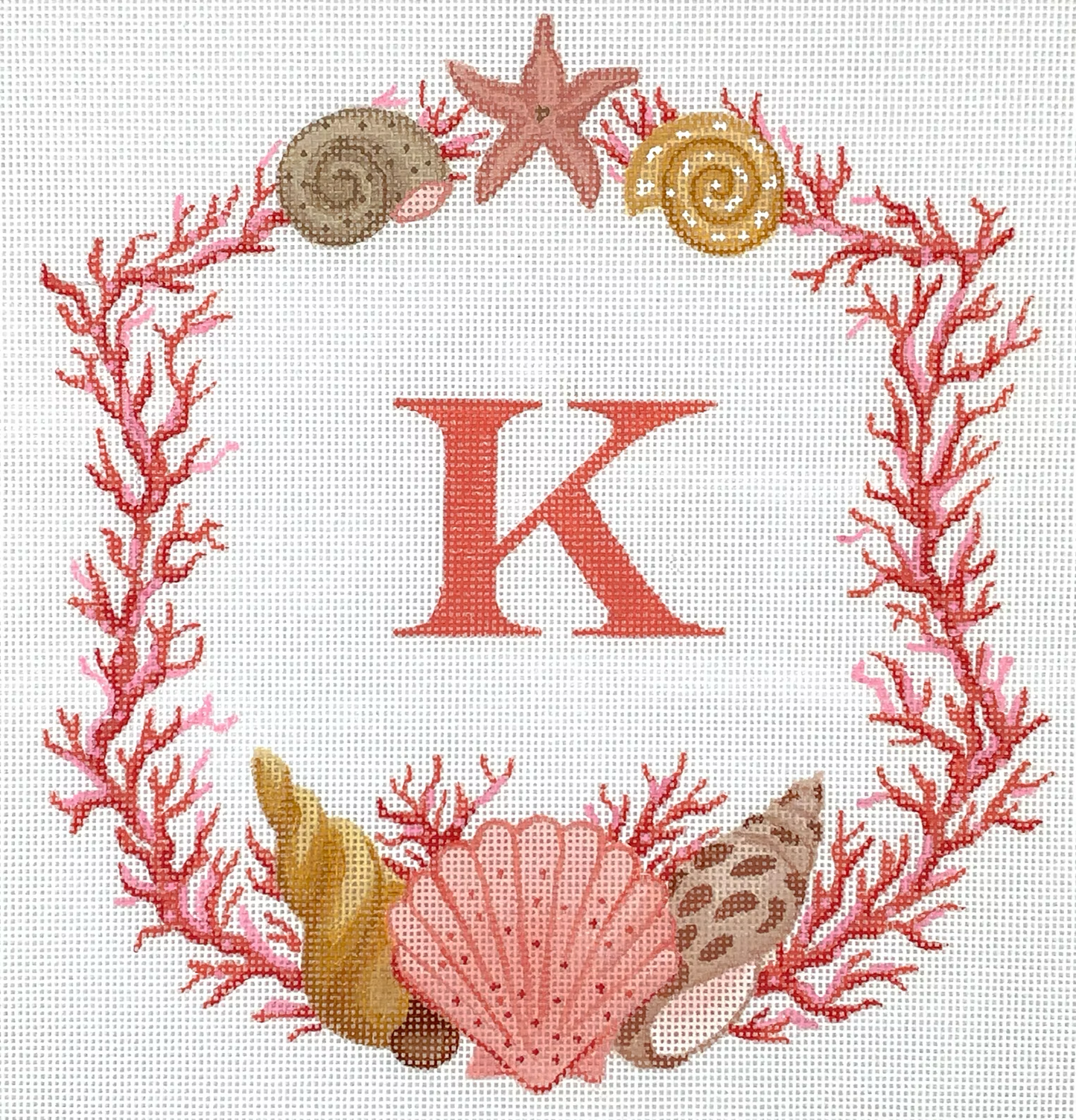Coral & Shell Crest (No Letter)
