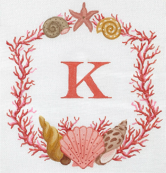 Coral & Shell Crest (No Letter)
