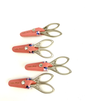 4” Spring Scissors: Brushed Metal Scissors in Pink Tartan9.0