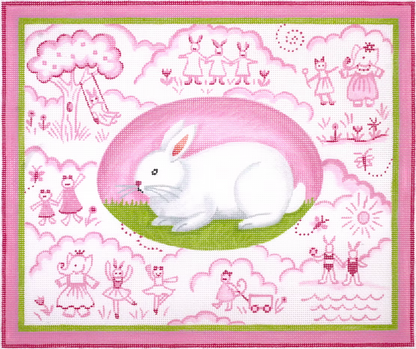Pink Bunny Toile